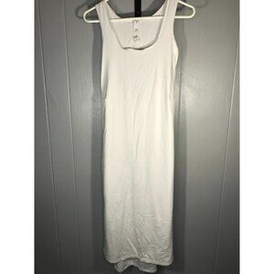 Lululemon Pima Cotton Open Back Midi Dress Sleeveless White Size 4 Stretchy